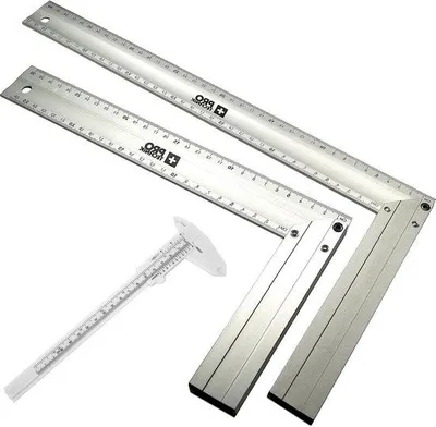 Produktbild von Famanu Aluminium Zimmermannswinkel 300 mm und 400 mm - inklusive 150 mm Schiebeschneider