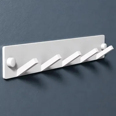 Produktbild von doporro Garderobenhaken Edelstahl, Kleiderhaken Wand mit 5 Haken, selbstklebend & ohne Bohren Matt Weiß für Jacken, Handtücher Stalo-05