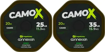 Produktbild von RidgeMonkey Connexion Camo X - Stiff Coated Hooklink 25LB / Karpfenvorfachmaterial