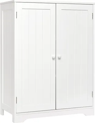 Produktbild von Mondeer Badschrank Badezimmerschrank mit Doppeltür und verstellbare Ablage 80 x 60 x 30 cm Weiß