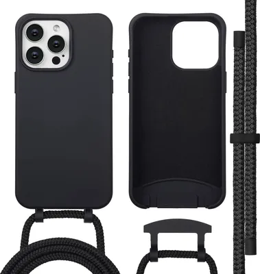 Zdjęcie produktu dla imoshion Kolorowa tylna obudowa z odpinanym paskiem z MagSafe do Apple iPhone 15 Pro Max – czarna