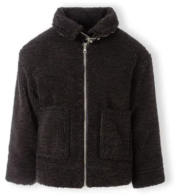 Produktbild von Minoti - Jacke für Mädchen, Durchgehender Reißverschluss, Teddy-Stoff MN539 (152-158) (Schwarz)
