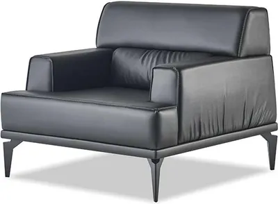 Produktbild von Sofagarnituren Sofa-Set Leder 3-Sitzer Sessel Schwarz Ledersofas Modern