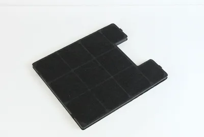 A black carbon filter on a white background.