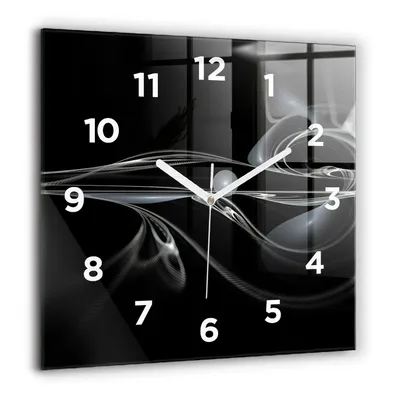 Produktbild von Wallfluent Große Wanduhr – Stilles Quarzuhrwerk - Uhr Dekoration Wohnzimmer Schlafzimmer Küche - Zifferblatt - weiße Zeiger - 60 cm - Abstrakter Rauch