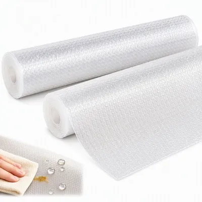 Image de Tapis de tiroir antidérapant - Film antidérapant pour armoires - Pour les armoires de cuisine - 2 rouleaux de 30 cm x 300 cm