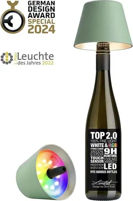 Produktbild von Sompex TOP 2.0 Akku RGBW LED-Flaschenleuchte Olivgrün