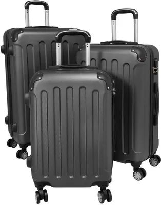Produktbild von ABS Hartschalen Koffer Set M,L,XL Gepäck Trolley aufrecht rollbar Gronau Anthrazit