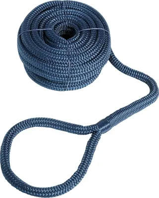 Imagen del producto de Cuerda de amarre azul marino de alta resistencia, con ojales reforzados, de 10 mm y 6 metros de longitud