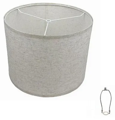 Produktbild von Leinen Lampenschirm für Tischleuchten, 33 cm Durchmesser, 25 cm Höhe, 1 cm Schraubendurchmesser