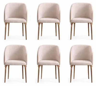 Immagine prodotto di Set di 6 sedie moderne con seduta imbottita e gambe in metallo