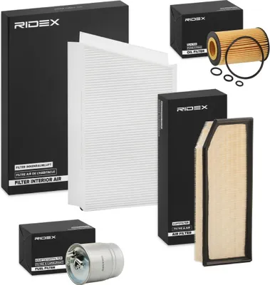 Produktbild von RIDEX Filterset Inspektionspaket Filtersatz passend für MERCEDES-BENZ C-Klasse Limousine (W203) C-Klasse T-modell (S203)