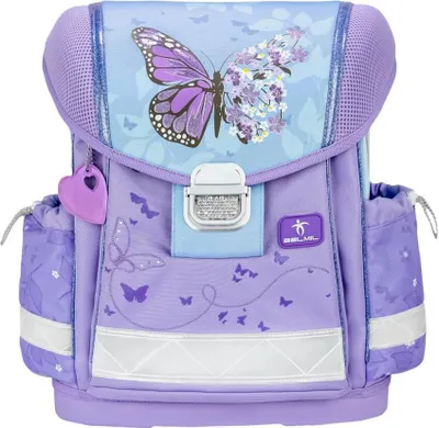 Zdjęcie produktu dla Belmil Klasyczny ergonomiczny zestaw saszetek 4-częściowy "Purple Blue Butterfly" z paskiem na klatkę piersiową