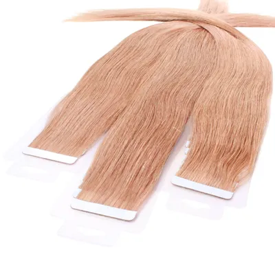 Produktbild von hair2heart Tape Extensions Echthaar Glatt - 10 Tapes 2.5g 40cm Honigblond