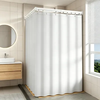 Image de Solidchoice - Rideau de douche pliable avec barre de douche