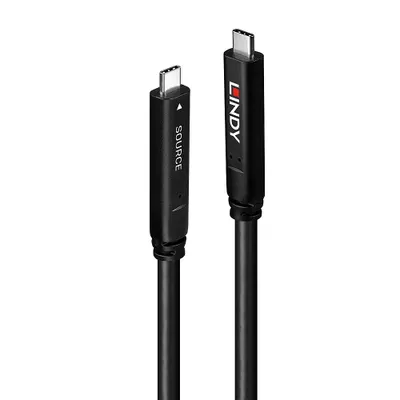 Produktbild von LINDY 10m USB 3.2 Gen 1 & DP 1.4 Typ C Hybrid Cable