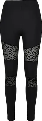 Produktbild von Urban Classics Damen Ladies Flock Lace Inset Leggings, Black, M