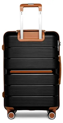 Produktbild von Handgepäck Trolley Hartschalenkoffer 100% PP mit 8 Spinnerrollen 56 x 37 x 22 cm Schwarz