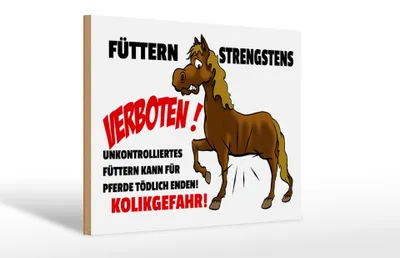 Produktbild von Holzschild Hinweis 30x20cm Füttern strengstens verboten