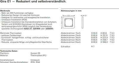 Produktbild von Gira Abdeckrahmen, 2-fach, Gira E1, Anthrazit, 1 Stk.