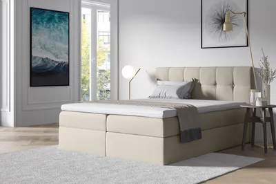 Produktbild von Stilvolles Ehebett mit Stauraum RECIVIO creme 160 x 200