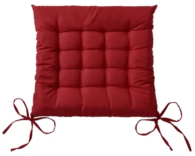 Produktbild von Beautissu 4er Set Stuhlkissen 40x40 mit Bändern Lea, Dunkelrot