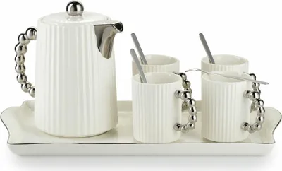 Produktbild von AkoHomely kávový riad Luca Silver - Elegantná porcelánová séria na špeciálne príležitosti Biela