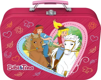 Productafbeelding van 2 x 100 + 2 x 150 stukjes. Schmidt Spiele kinderspeelgoed, puzzel: Bibi & Tina, koffer. Artikelnummer: 56509