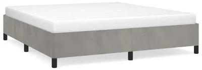 Immagine prodotto di Struttura del letto senza materasso, color grigio chiaro, 193 x 203 cm, in velluto
