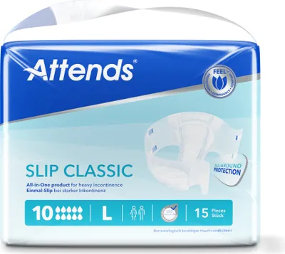 Image de Attends Slip Classic 10 Large - 4 paquets de 15 protections