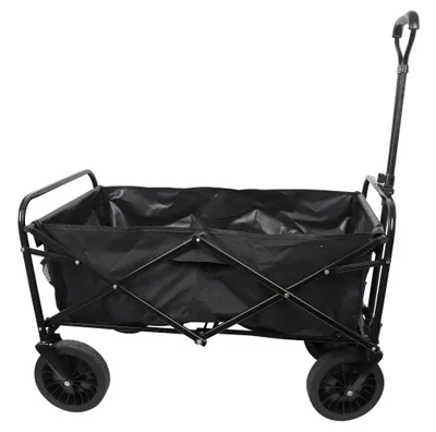 Produktbild von HOME It® Bollerwagen - Gartenwagen - Zusammenklappbar - 100KG - 89×55×106cm - Schwarz