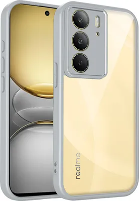 Obrázek produktu pro Pouzdro pro Realme C75 4G/Realme C75x průhledný zadní kryt s TPU rámečkem, odolné proti nárazům Šedá