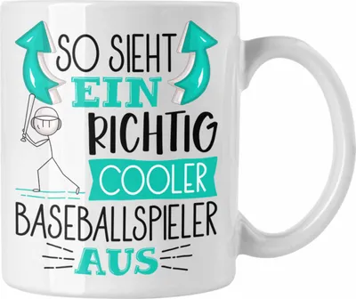 Produktbild von Trendation - So Sieht Ein Richtig Cooler Baseballspieler Aus Geschenk Tasse Lustiger Spruch Geschenkidee (Weiß)