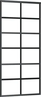 Image de Porte coulissante Verre ESG et aluminium 90x205 cm Noir
