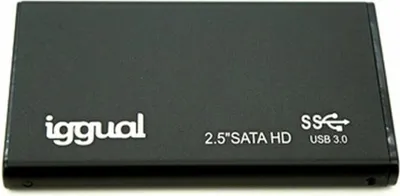 Produktbild von iggual IGG317006, HDD-Gehäuse, 2.5", SATA, Serial ATA II, Serial ATA III, 5 Gbit/s, USB Anschluss, Schwarz