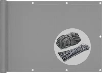 Produktbild von VOUNOT® Balkon Sichtschutz 90x500 cm, HDPE Gewebe, UV-Schutz, Wetterfest, Grau