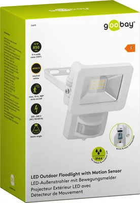 Produktbild von Goobay 53878, Weiß, IP44, Aluminium, Glas, Metall, Kunststoff, 0,1 ms, 10 W, LED
