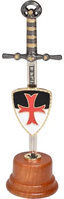 Produktbild von Brieföffner Templer Schwert mit Kriegsschild und Holzständer