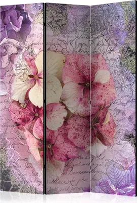 Produktbild von 3-teiliger Doppelseitiger Vlies Paravent - Memory 135x172 cm Blumen b-C-0410-z-b