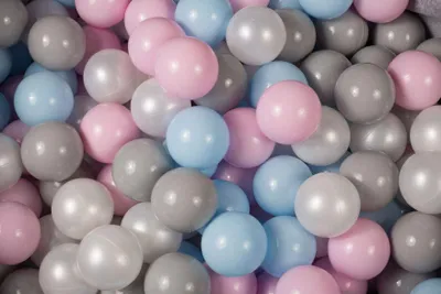 Produktbild von 200 Bälle für ein Bällebad 7cm, Grau/Babyblau/Pastellrosa/Perlweiß