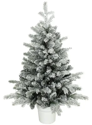 Produktbild von Mini 90 cm Weihnachtsbaum mit 296 Zweigspitzen Schnee-Effekt Topf, Mini-Tischbaum für Zuhause Büro, Weiß