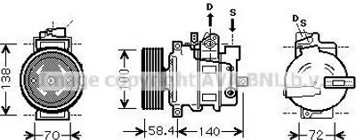 Produktbild von PRASCO AIAK262 6SEU14C Klimaanlage Klimakompressor R134a für AUDI A6 Avant (4F5, C6) A4 Avant (8ED, B7) A4 Avant (8E5, B6) A6 Limousine (4F2, C6)