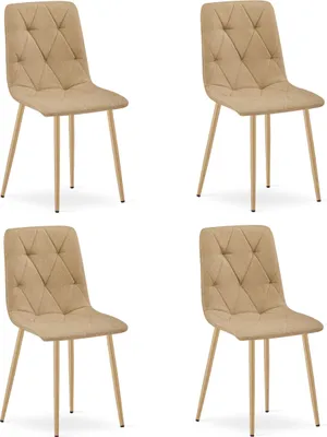 Zdjęcie produktu dla Krzesło LIBRA - brąz materiał / nogi kolor drewna x 4