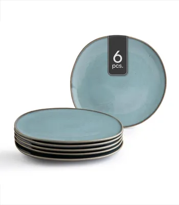 Produktbild von Speiseteller - Ø 28 cm - Blau - Grün - Steingut - mit Reaktivglasur - 6er Set