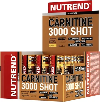 Productafbeelding van Nutrend - Carnitin 3000, likeur, sinaasjesmaak, 20 flessen à 60 ml