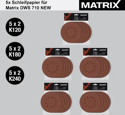 Produktbild von MATRIX Schleifpapier Schleifscheibe Trockenbauschleifer DWS 600 710 710 NEW  30x