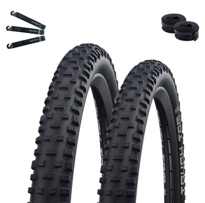 Produktbild von 2 x Schwalbe Tough Tom Fahrradreifen Active Line K-Guard Schwarz 57-622 (29 x 2.25) + 2 x Schwalbe Schläuche SV19 inkl. maxxi4you Reifenheber