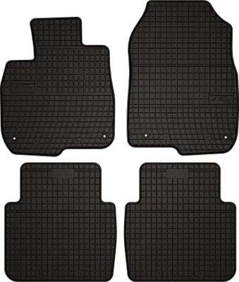 Produktbild von Gummifußmatten passend für Honda CR-V V (SUV, Bj. 2018-2023) –  schwarz, passgenau, mit Befestigungen set 4 Stk. - Gummi-Automatten