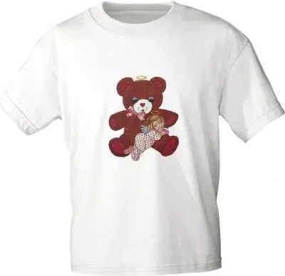 Produktbild von T-Shirt mit Print - Teddy Bär - 06948 - versch. Farben zur Wahl - Color - weiß Größe - S
