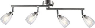 Produktbild von LED Deckenlampe, chrom, Glas, verstellbare Spots, L 60 cm